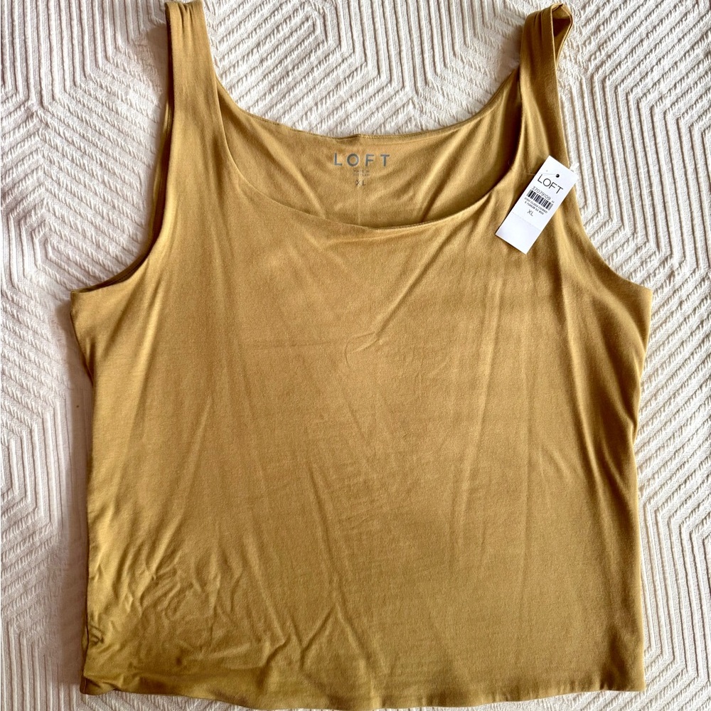 LOFT Tan Square Neck Tank